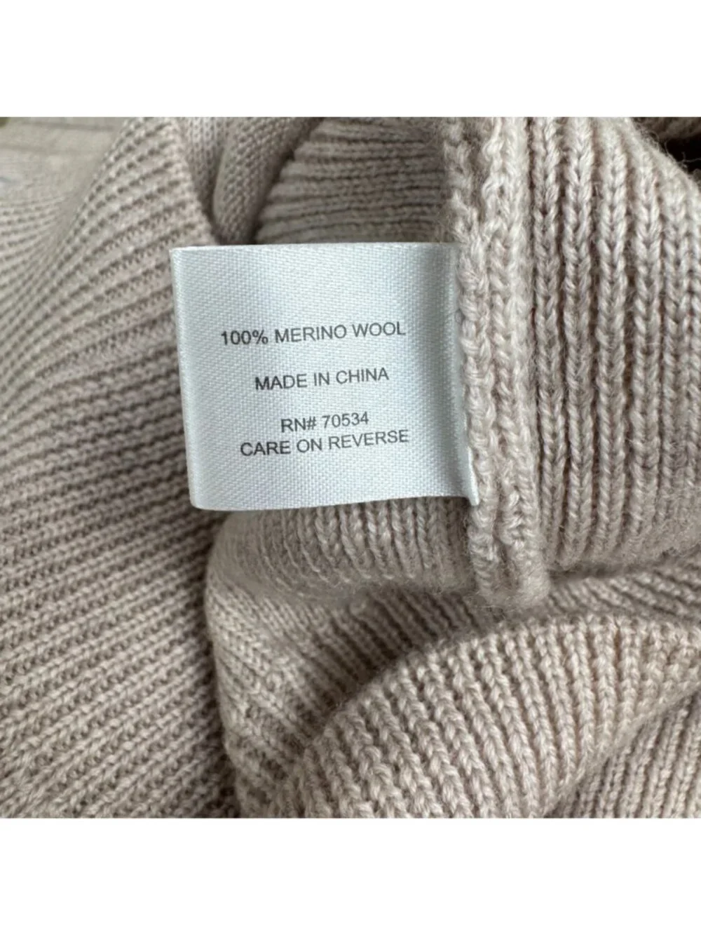 Orvis 100% Merino Wool Full Zip Beige Cardigan Men's Med Elbow Patches Academia